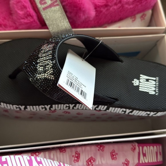 JUICY COUTURE  slipper, black or pink your choice NWT & BOX - Picture 4 of 13
